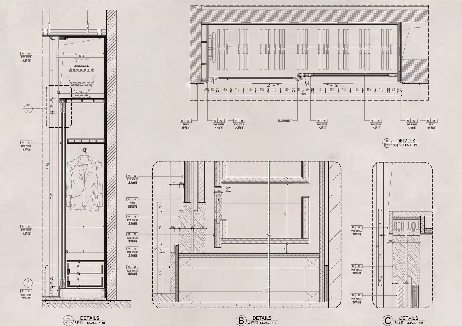 图片[7]-家装衣柜酒橱柜子榻榻米书柜鞋柜家具CAD图库平立面施工图纸设计-大怪兽分享