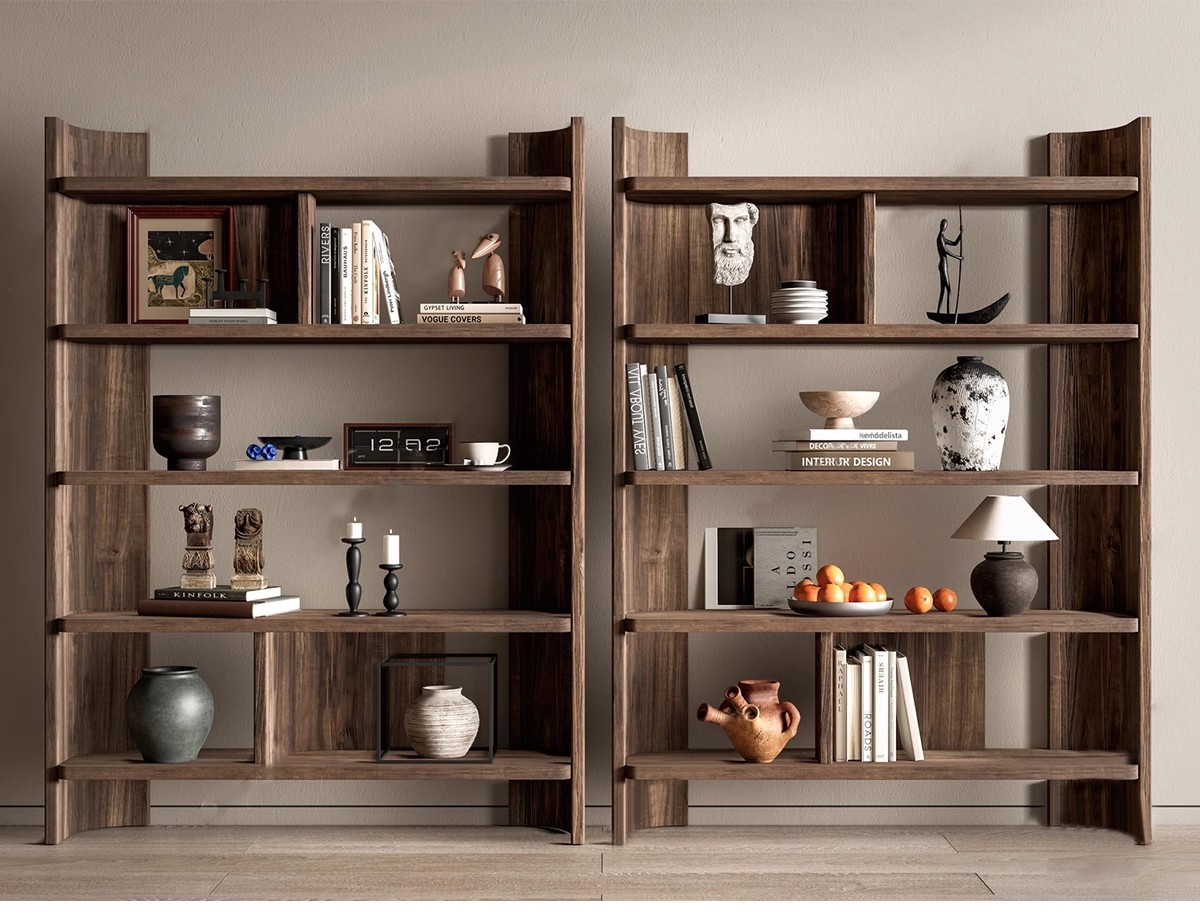 图片[10]-现代书架书柜木架置物架SU模型 创意工业风书吧书房设计草图大师-大怪兽分享