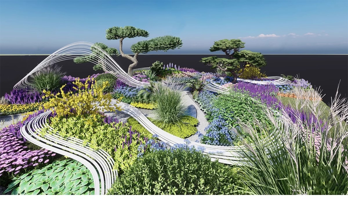 图片[10]-园林景观花镜花境植物配置地被花丛花草花卉草花组团搭配su模型库-大怪兽分享