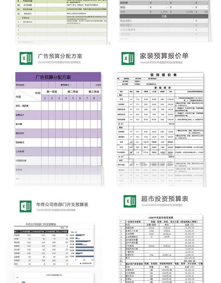 图片[8]-Excel模板 公司预算表格统计 人事财务报表记账工作效率excel素材-大怪兽分享