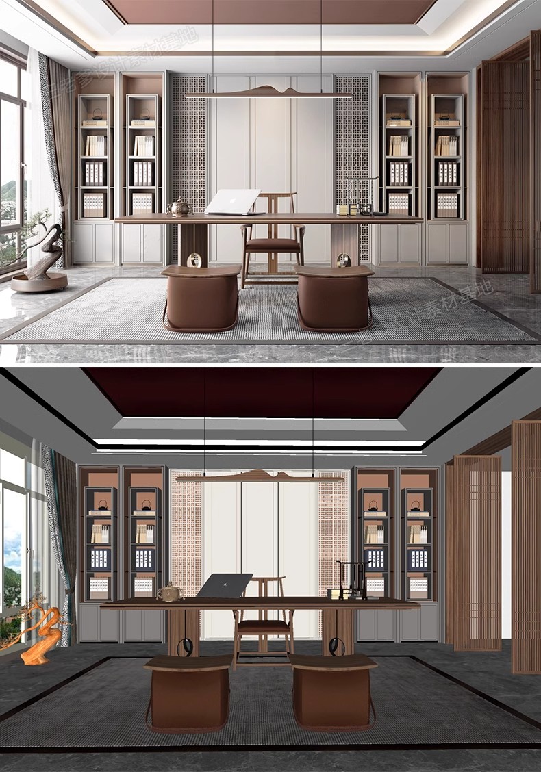 图片[29]-新中式风格SU模型室内家装客厅沙发家具餐桌椅卧室床草图大师素材-大怪兽分享