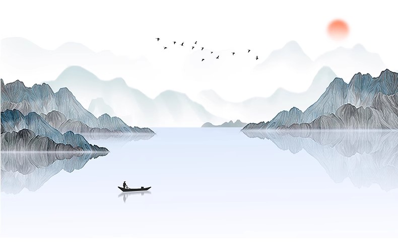 图片[31]-中式新中式壁画山水花鸟建筑背景墙壁纸装饰画高清材质SU贴图素材-大怪兽分享