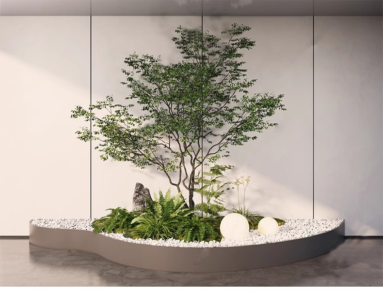 图片[22]-室内造景SU模型现代禅意新中式日式庭院小品别墅天井植物草图大师-大怪兽分享
