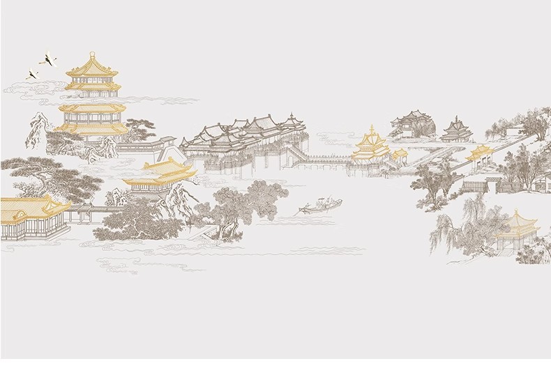 图片[33]-中式新中式壁画山水花鸟建筑背景墙壁纸装饰画高清材质SU贴图素材-大怪兽分享