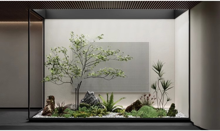 图片[26]-室内造景SU模型现代禅意新中式日式庭院小品别墅天井植物草图大师-大怪兽分享