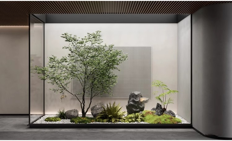 图片[28]-室内造景SU模型现代禅意新中式日式庭院小品别墅天井植物草图大师-大怪兽分享