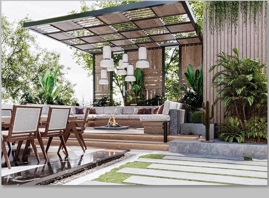 图片[30]-别墅庭院景观装修设计效果图片花园露台乡村户外院子CAD施工图纸-大怪兽分享