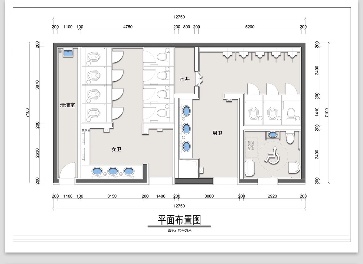 图片[9]-180套，厕所公厕建筑公共卫生间CAD施工图 户外洗手间平面布置方案布局图-大怪兽分享