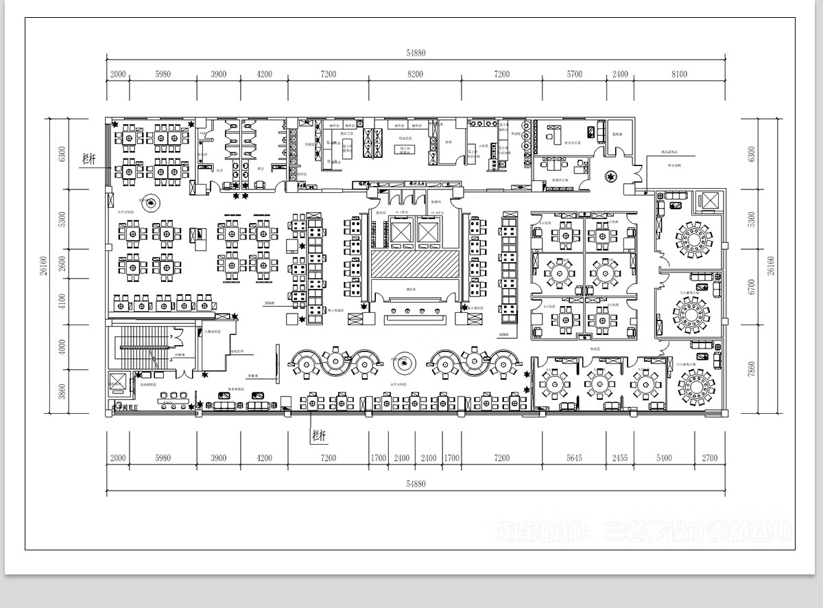 图片[9]-40套，特色饭店餐厅CAD施工图纸 西餐厅港式茶餐厅平面布置图设计布局图-大怪兽分享