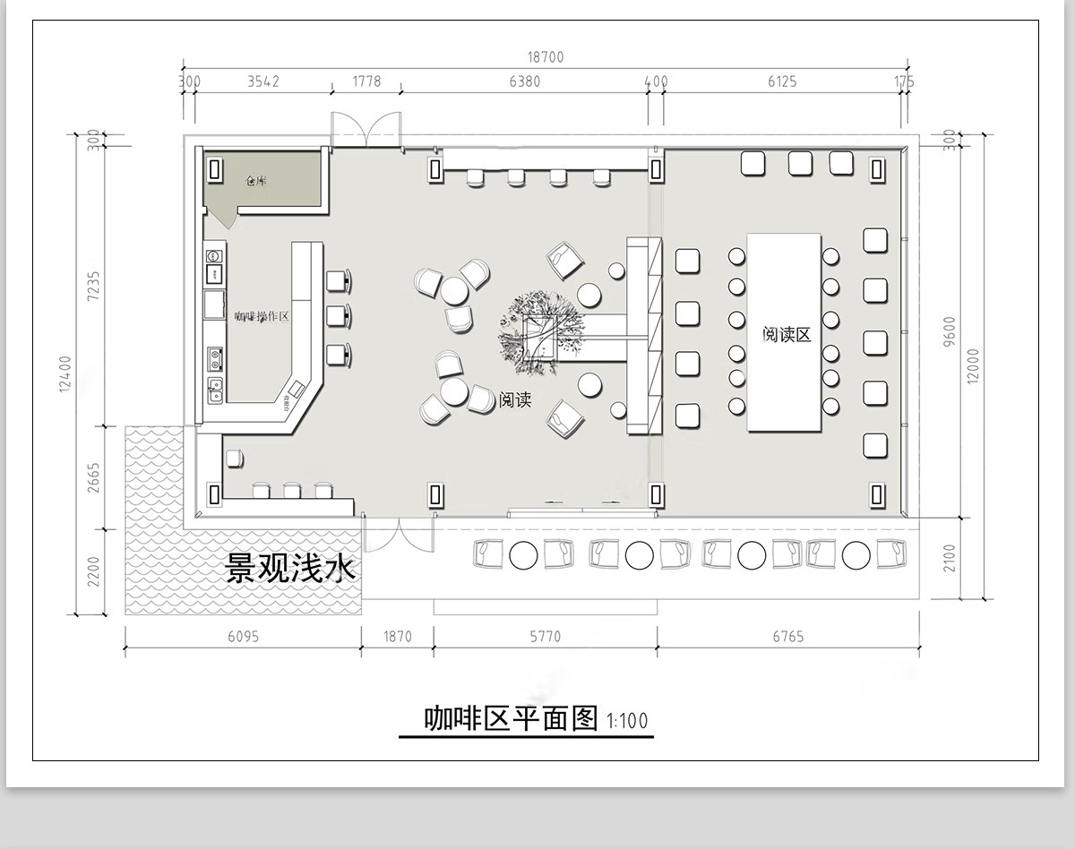 图片[9]-150套，咖啡厅咖啡馆CAD空间布局方案 奶茶店施工平面布置图店铺装修设计-大怪兽分享