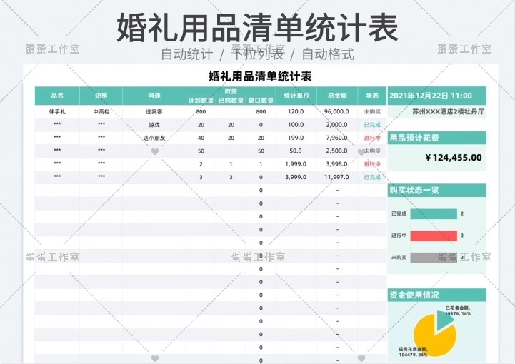 图片[8]-备婚清单电子版结婚男女方必备品执行手册婚礼准备策划方案预算表-大怪兽分享