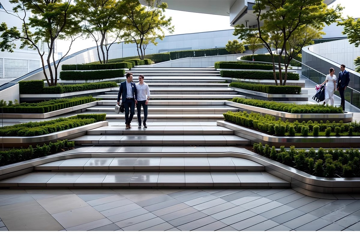 图片[11]-无障碍坡道楼梯景观阶梯公园台阶高差地形草图大师SU模型广场山地-大怪兽分享