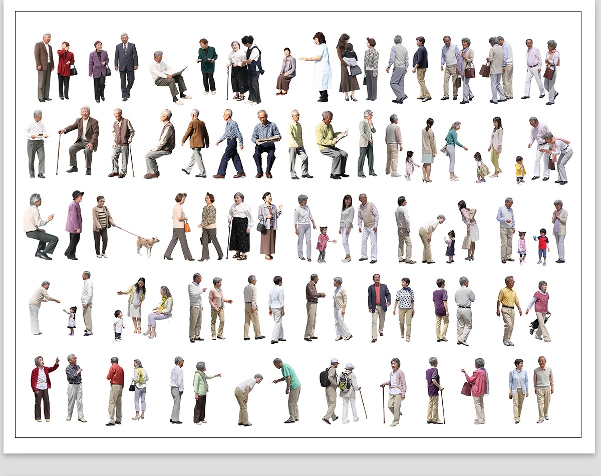 图片[11]-人物青年老人小孩子PS后期素材建筑效果图后期鸟瞰亚洲人PNG免抠-大怪兽分享