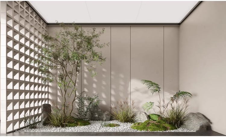 图片[30]-室内造景SU模型现代禅意新中式日式庭院小品别墅天井植物草图大师-大怪兽分享