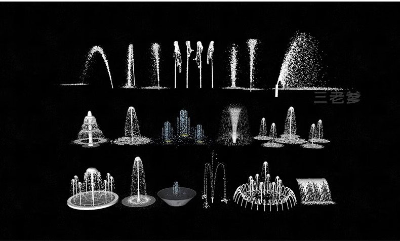 图片[35]-600套，商业广场喷泉旱喷水柱涌泉流水帘水景SU模型园林景观小品草图大师-大怪兽分享