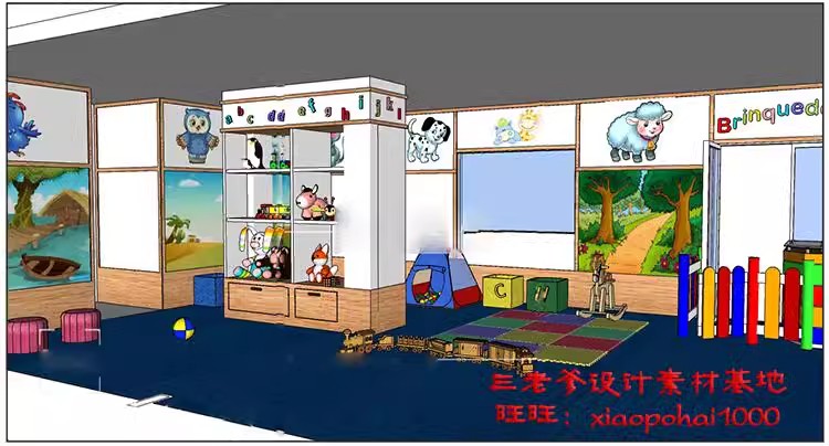 图片[21]-儿童乐园早教中心教室幼儿园3d模型室内CAD施工图3dmax效果平面SU-大怪兽分享