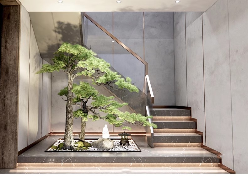 图片[34]-室内造景SU模型现代禅意新中式日式庭院小品别墅天井植物草图大师-大怪兽分享