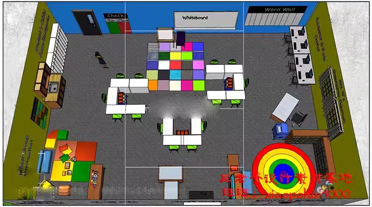 图片[25]-儿童乐园早教中心教室幼儿园3d模型室内CAD施工图3dmax效果平面SU-大怪兽分享
