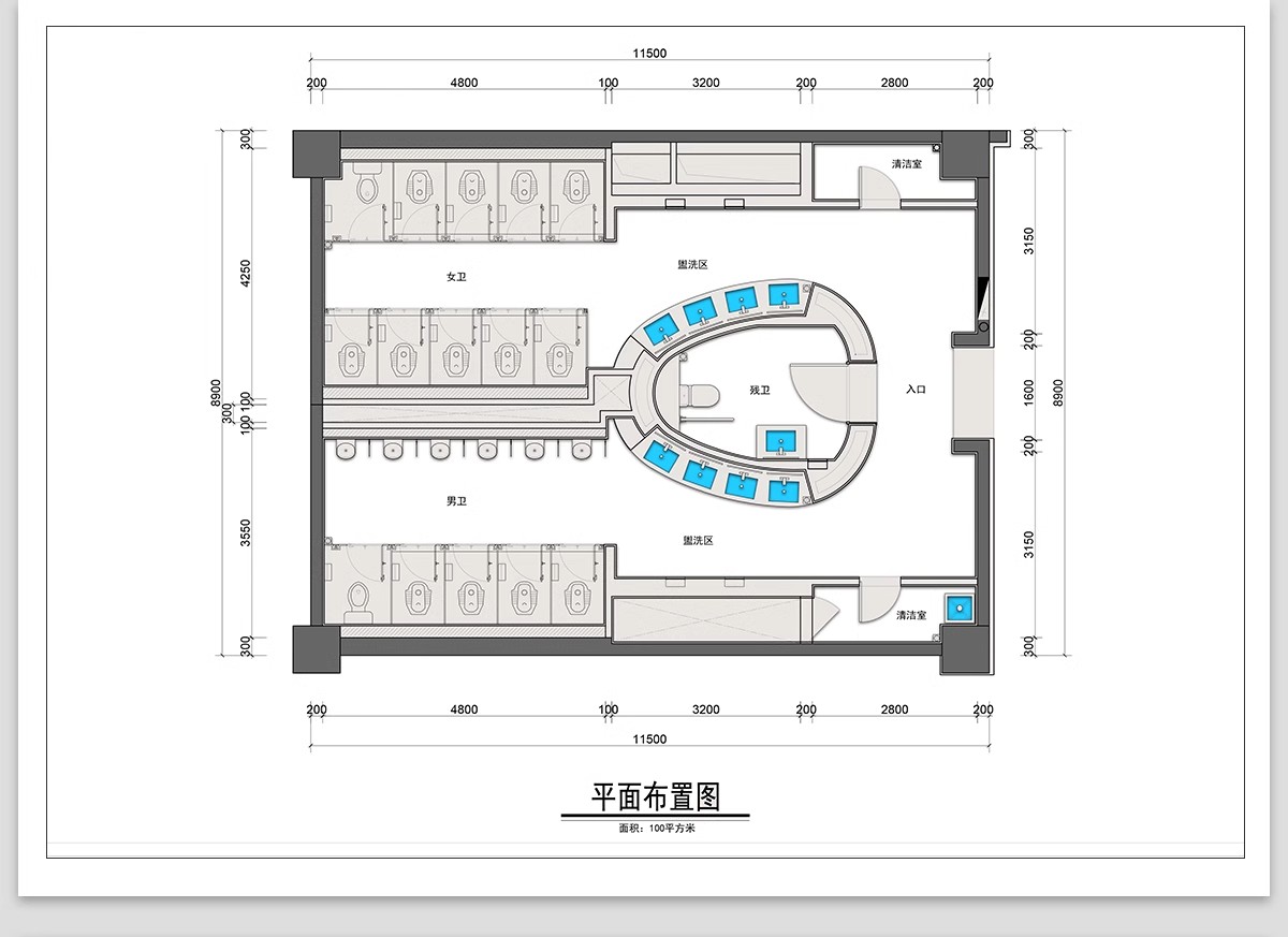 图片[10]-180套，厕所公厕建筑公共卫生间CAD施工图 户外洗手间平面布置方案布局图-大怪兽分享