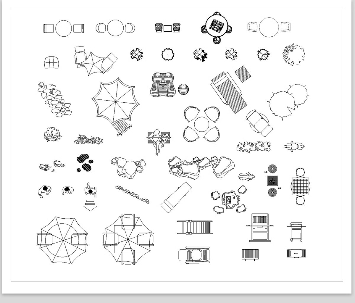 图片[10]-30套，户外园林景观小品CAD平面图例 公园游乐设施庭院座椅亭子施工图库-大怪兽分享