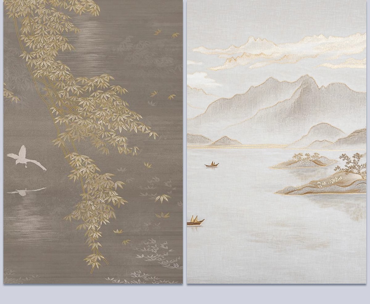 图片[12]-中式新中式壁画山水花鸟建筑背景墙壁纸装饰画高清材质SU贴图素材-大怪兽分享