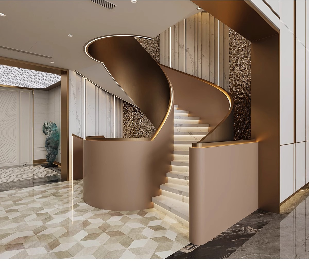 图片[12]-旋转楼梯SU模型库室内铁艺楼梯中式欧式现代螺旋扶梯扶手草图大师-大怪兽分享