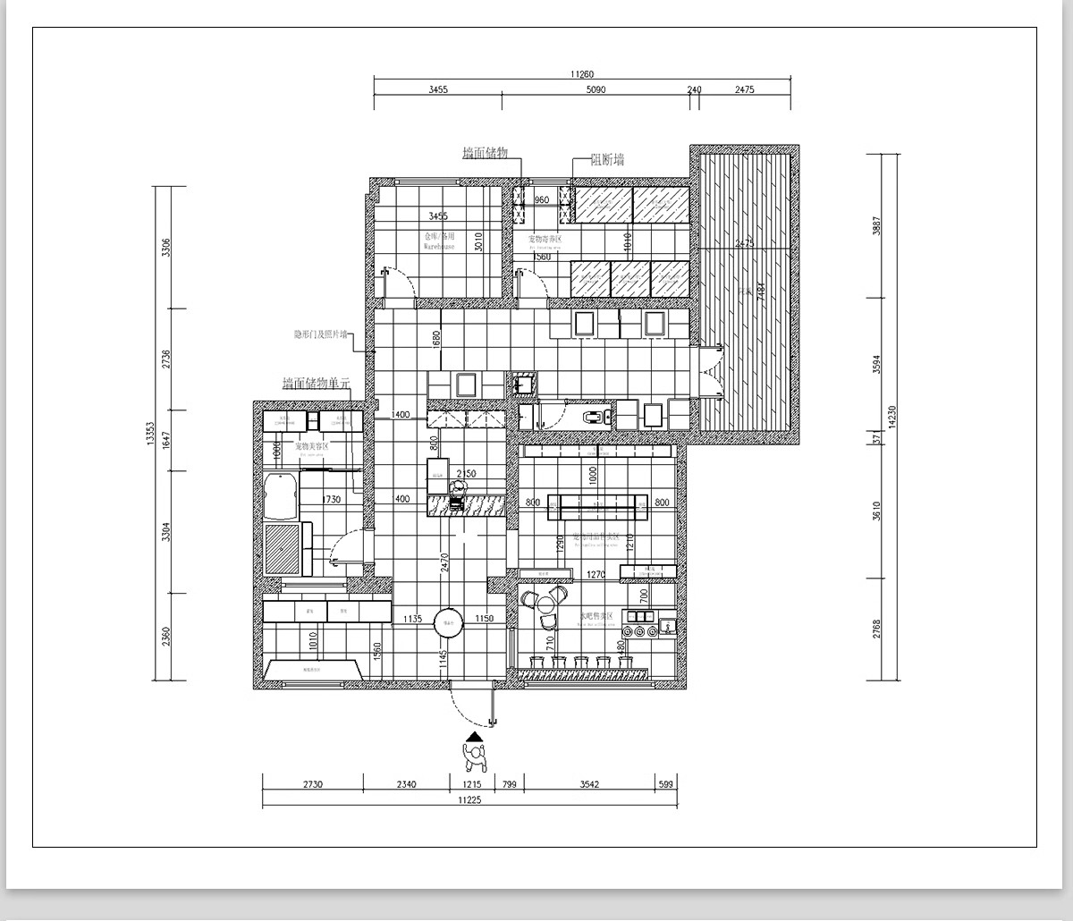图片[11]-宠物店cad施工图纸 室内猫咖装修设计商店平面布置布局店铺效果图-大怪兽分享