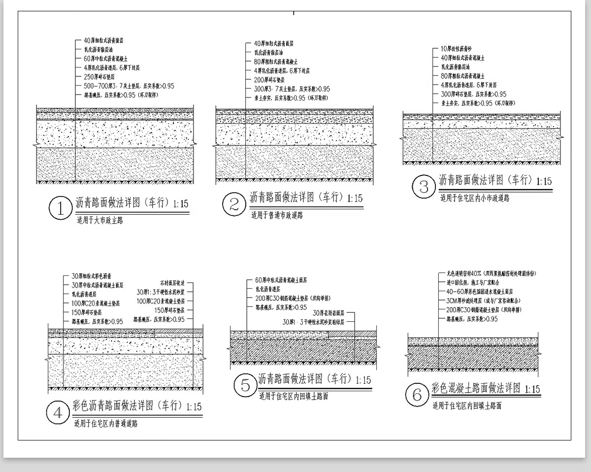 图片[12]-1000款，道路园路CAD施工图纸 景观园林铺装地面平面立面节点大样剖面详图-大怪兽分享