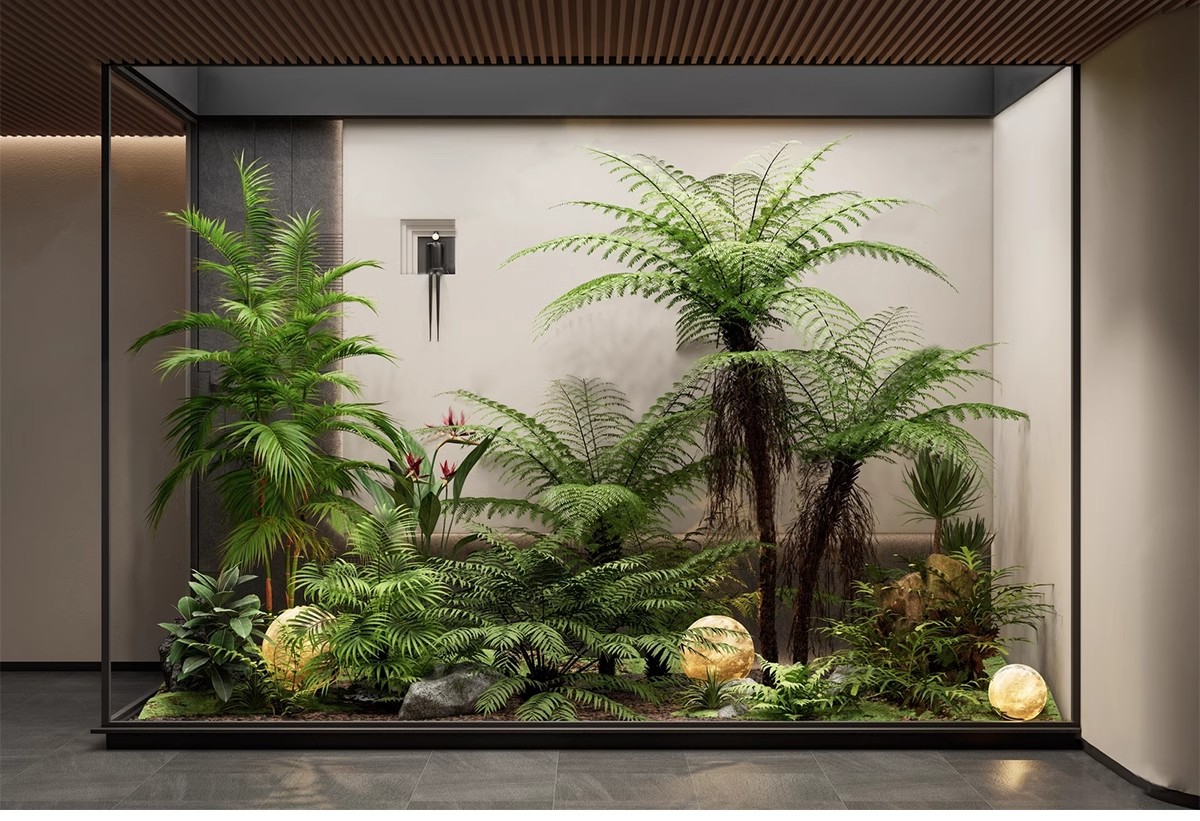 图片[12]-室内造景SU模型现代禅意新中式日式庭院小品别墅天井植物草图大师-大怪兽分享