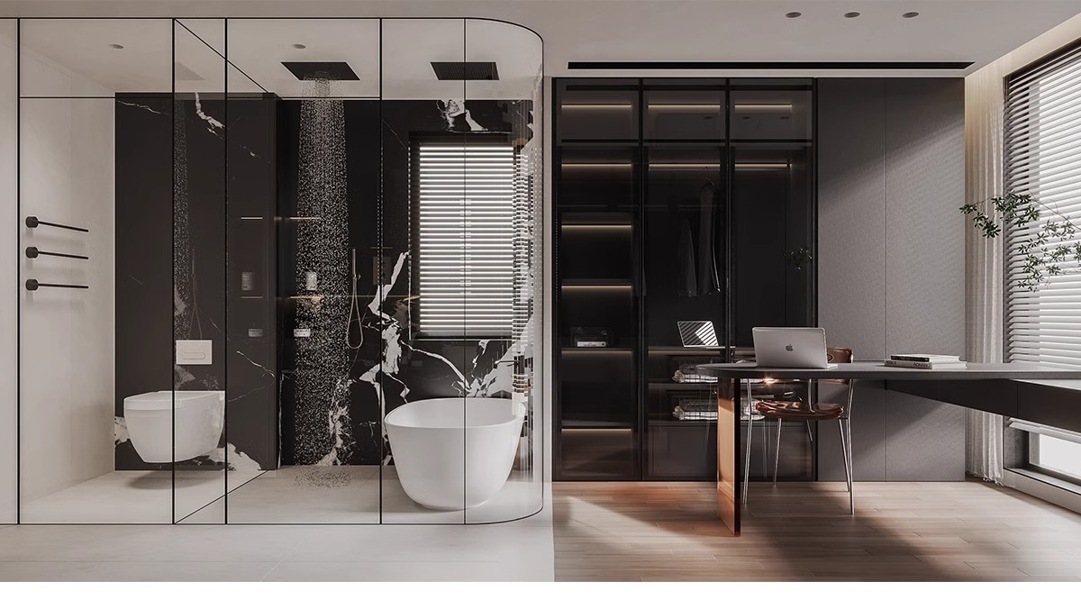 图片[32]-1300张，意式装修设计效果图 极简轻奢风格家装房屋房子客厅卧室室内图库-大怪兽分享