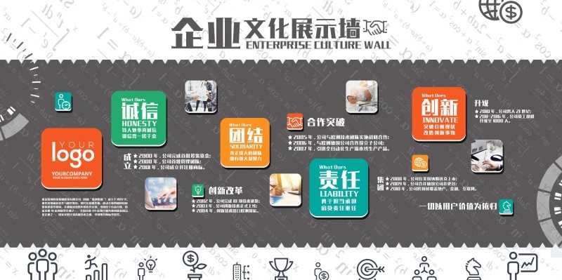 图片[12]-企业文化形象墙模板公司发展历程创意宣传栏喷绘PSD模板展板素材-大怪兽分享