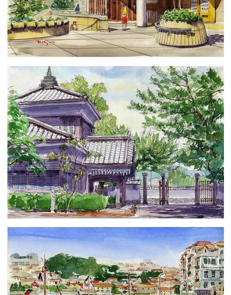 图片[11]-唯美水彩手绘古风插画花卉建筑配饰装饰图案JPG图片海报合成素材-大怪兽分享