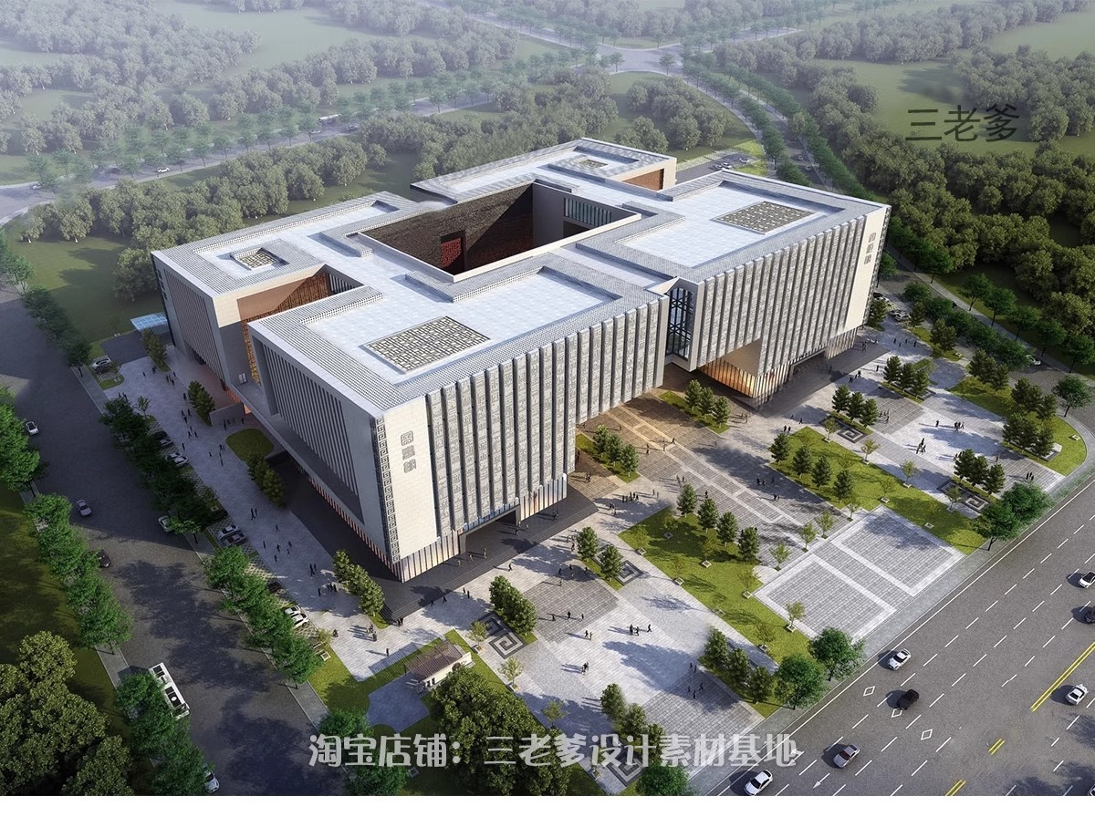 图片[13]-500套，文化展览博物馆建筑设计文体中心图书纪念馆方案文本SU模型PPT-大怪兽分享