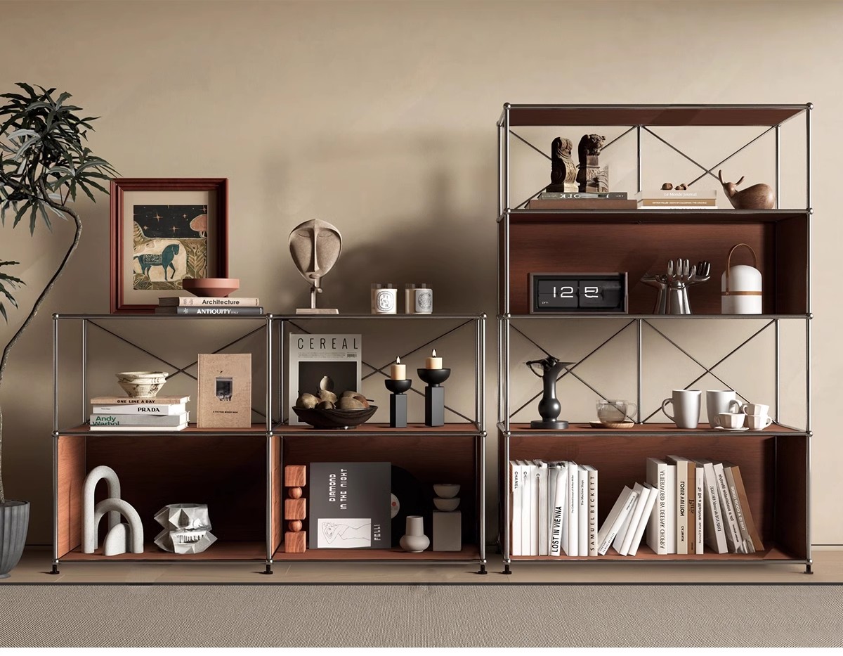 图片[13]-现代书架书柜木架置物架SU模型 创意工业风书吧书房设计草图大师-大怪兽分享