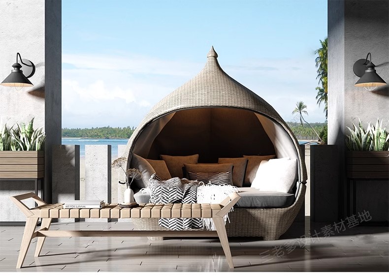 图片[23]-室外桌椅SU模型太阳伞户外咖啡厅休闲吧高脚凳躺椅沙发草图大师-大怪兽分享