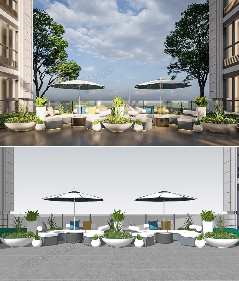图片[28]-室外桌椅SU模型太阳伞户外咖啡厅休闲吧高脚凳躺椅沙发草图大师-大怪兽分享