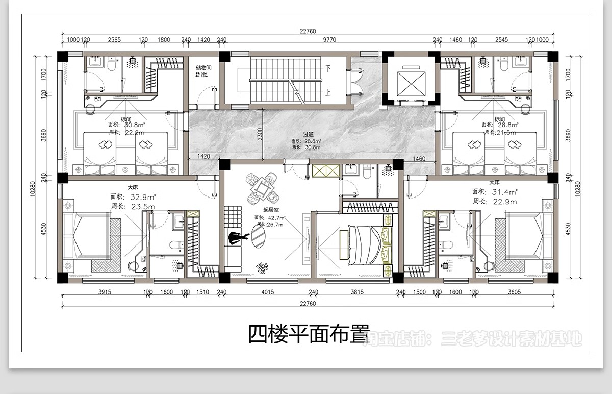 图片[12]-民宿平面布局方案CAD施工图纸 酒店客栈乡村改造装修设计工装图库-大怪兽分享