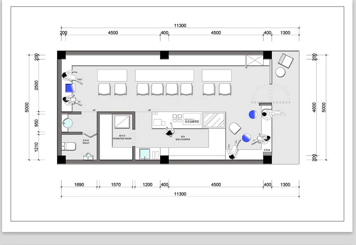 图片[12]-150套，咖啡厅咖啡馆CAD空间布局方案 奶茶店施工平面布置图店铺装修设计-大怪兽分享