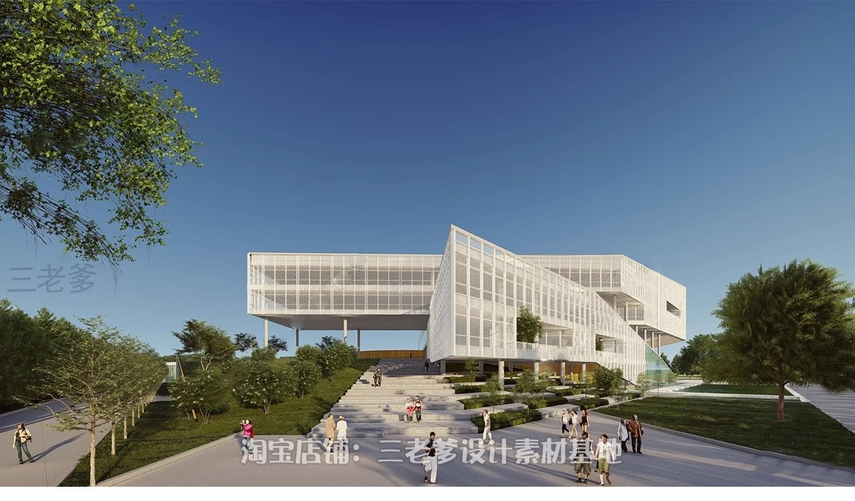 图片[14]-500套，文化展览博物馆建筑设计文体中心图书纪念馆方案文本SU模型PPT-大怪兽分享