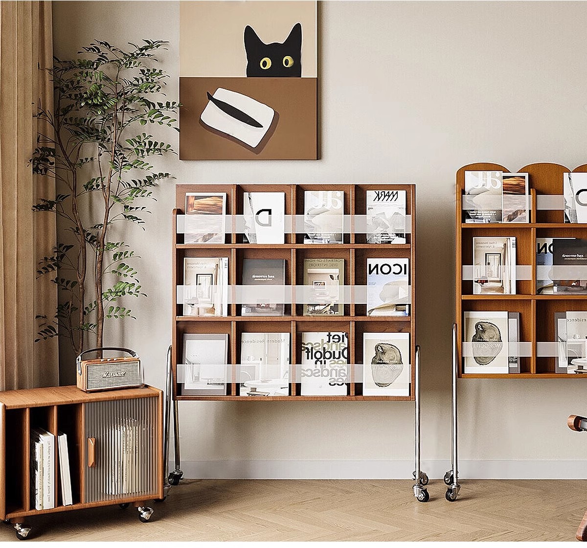 图片[14]-现代书架书柜木架置物架SU模型 创意工业风书吧书房设计草图大师-大怪兽分享