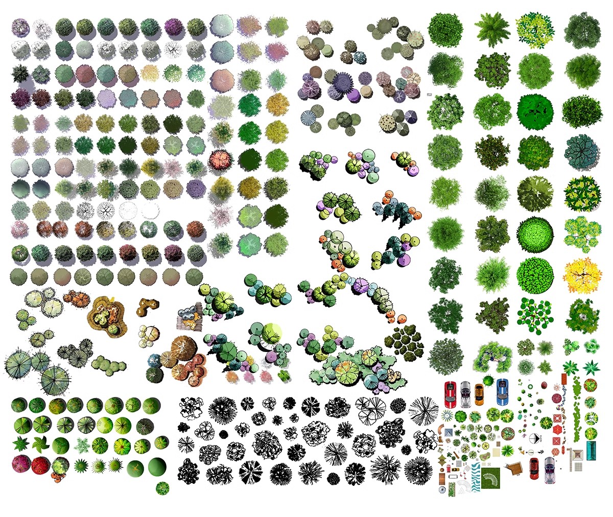 图片[14]-园林景观PS彩色总平面图案笔刷立面填充植物铺装psd分层设计素材-大怪兽分享