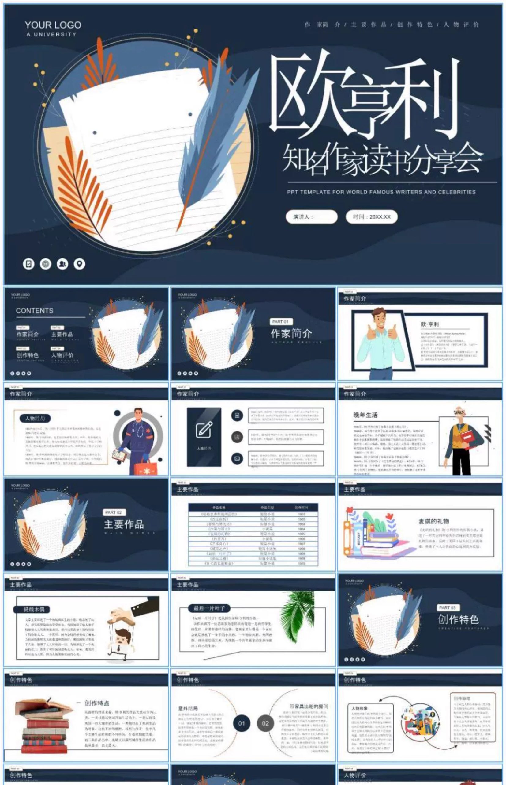 图片[13]-人物介绍ppt模板课件历史古近代现名人作家诗人生平事迹简介传记-大怪兽分享