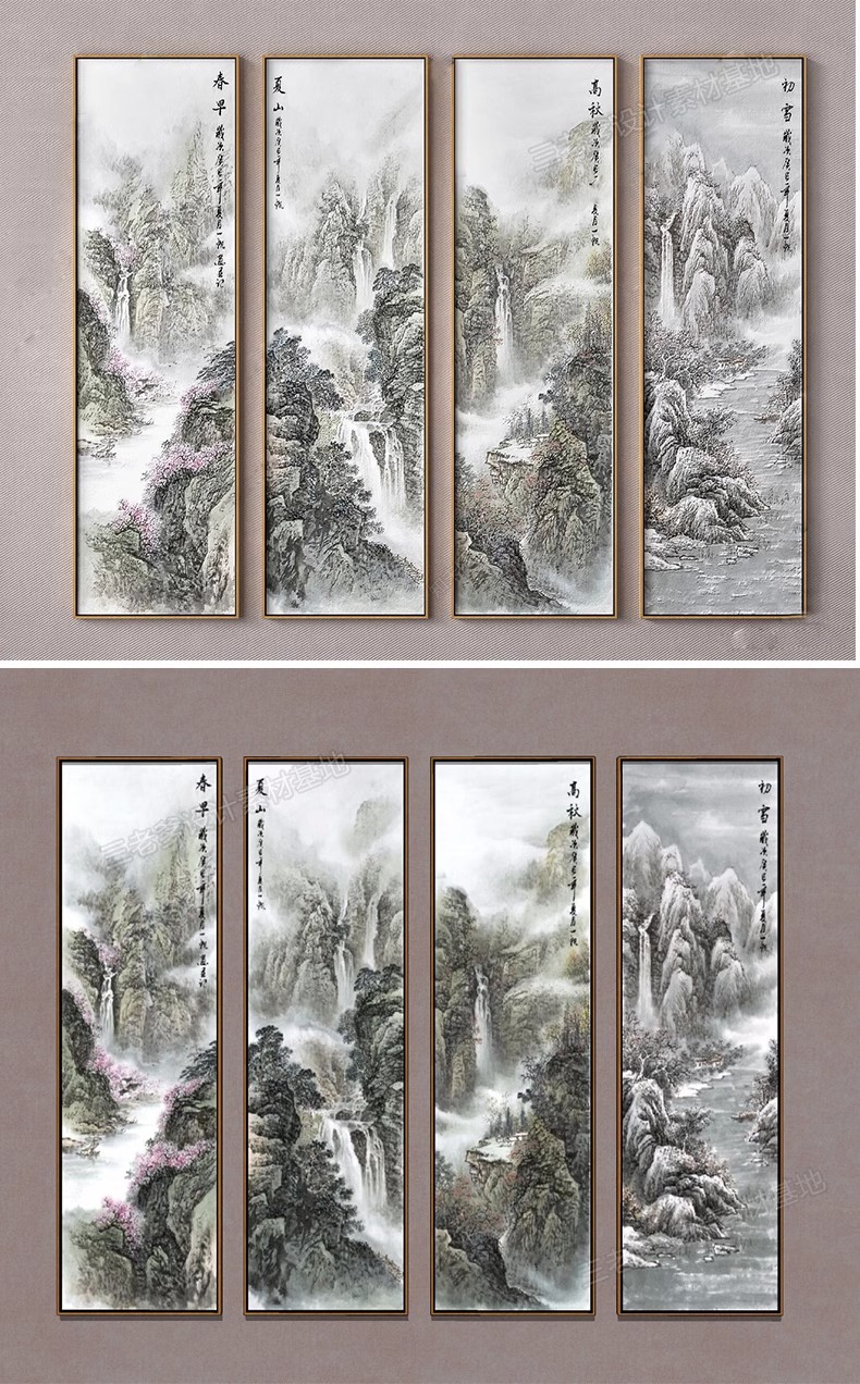 图片[25]-草图大师客厅书房软装新中式禅意装饰书法字画壁画挂画SU模型素材-大怪兽分享