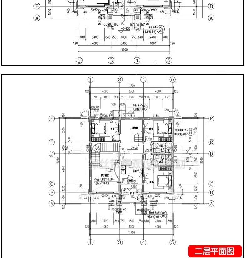 图片[14]-自建房别墅建筑新农村乡村效果施工图三层房屋结构设计图cad图纸-大怪兽分享