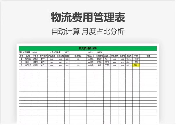 图片[12]-100款，物流管理excel表格出货单物流跟踪表信息表收货单快递登记表统计-大怪兽分享