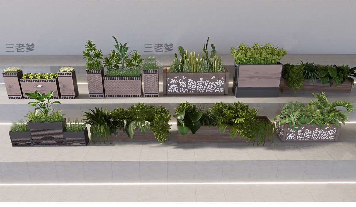 图片[15]-现代植物花坛花箱SU模型种植箱户外花箱花钵sketchup草图大师素材-大怪兽分享