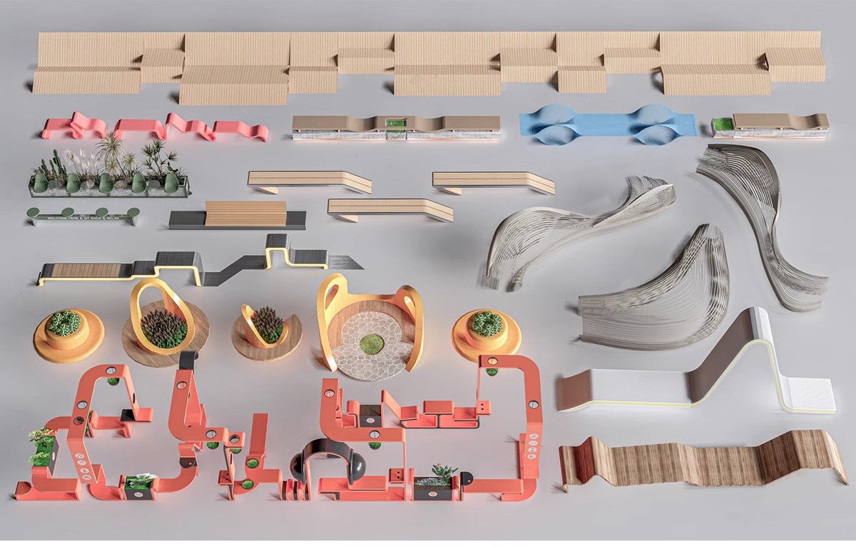 图片[15]-现代商业街广场景观座椅SU模型积木趣味种植树池坐凳小品草图大师-大怪兽分享