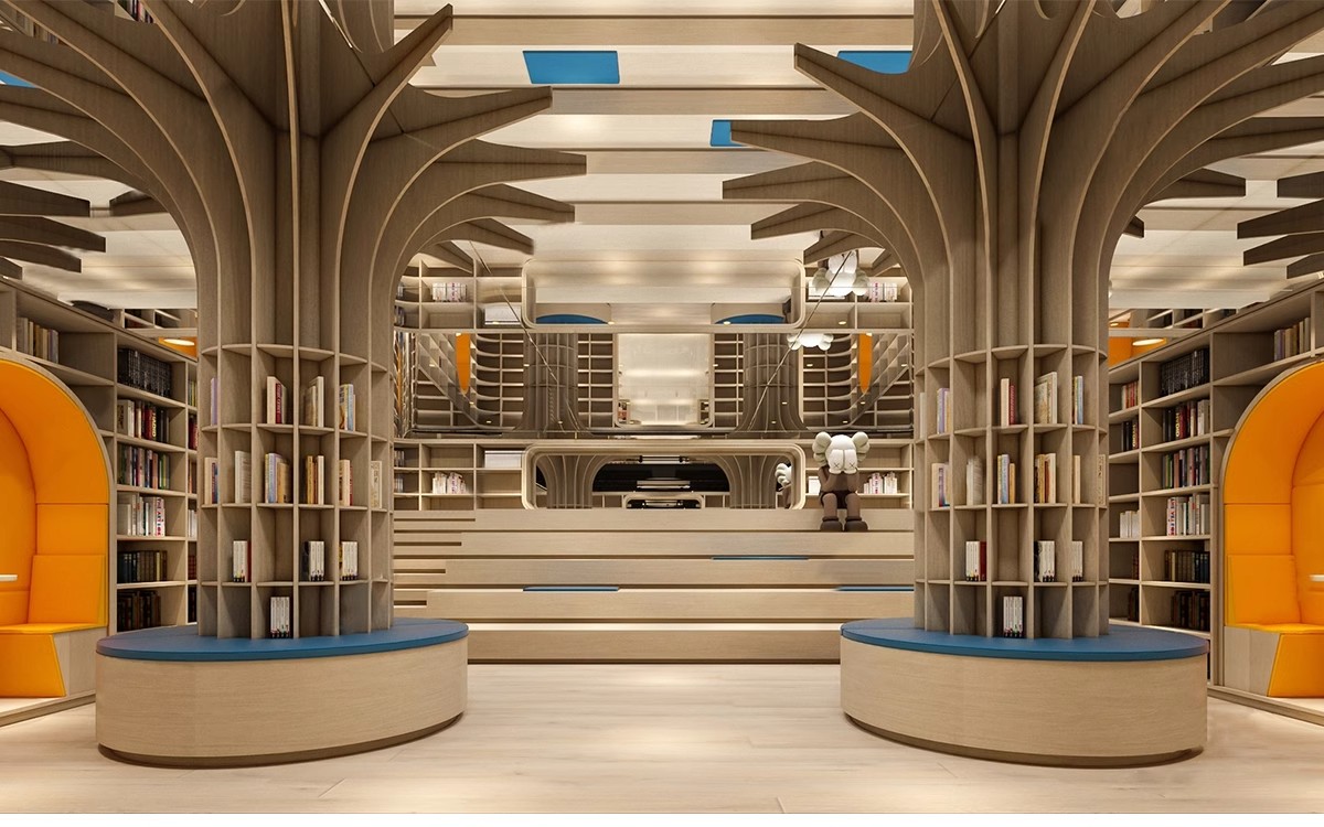 图片[15]-书吧SU模型 工业风书咖图书馆室内设计sketchup书店CAD施工图素材-大怪兽分享