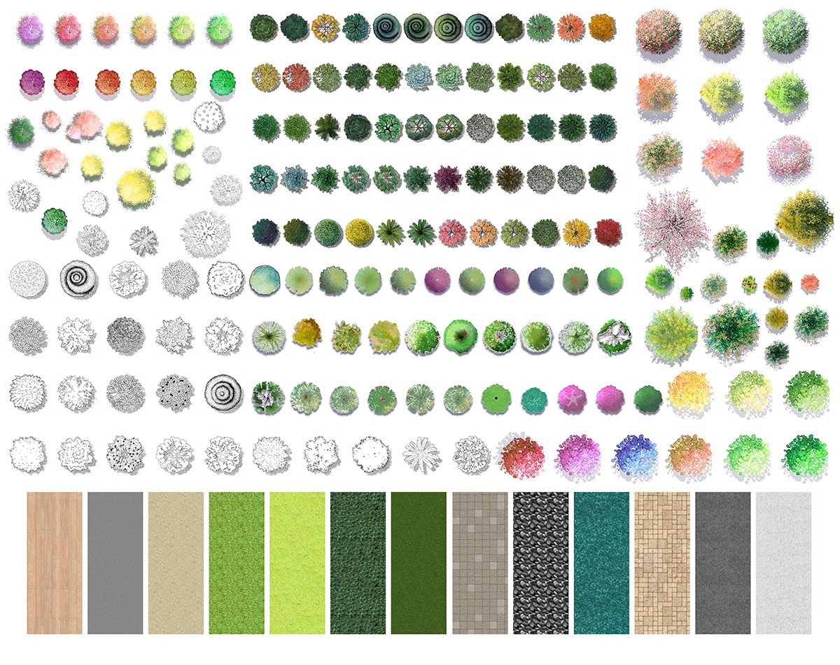 图片[15]-园林景观PS彩色总平面图案笔刷立面填充植物铺装psd分层设计素材-大怪兽分享