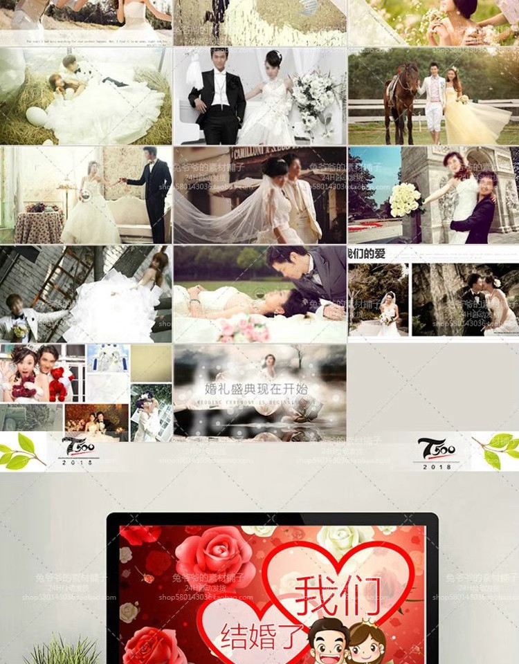 图片[13]-婚礼婚庆结婚婚纱照PPT模板开场制作片头视频MV电子相册设计素材-大怪兽分享